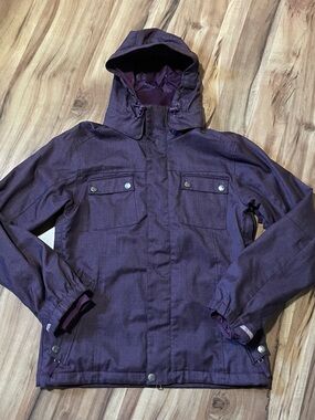 Planet Earth Winter Ski Snowboarding Jacket Hooded Purple Multi-Pocket Sz M